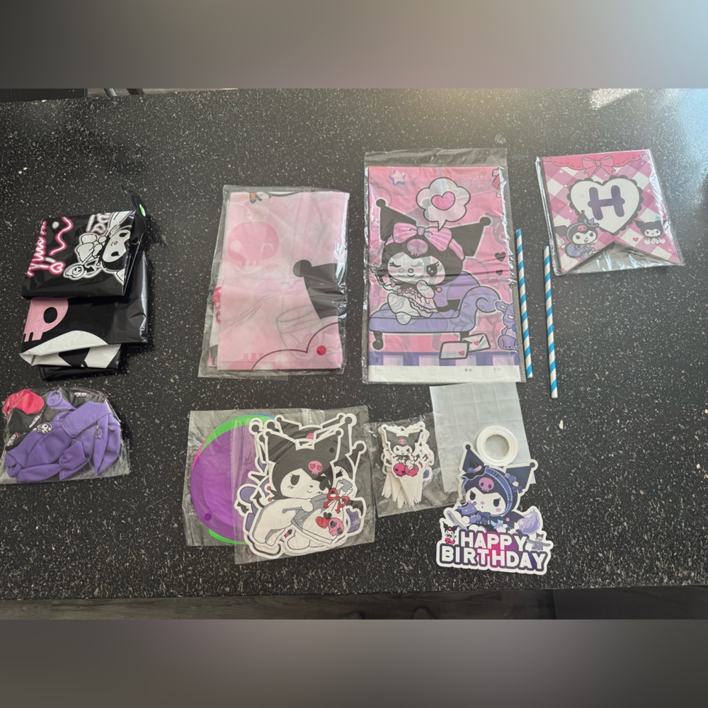 Kuromi birthday decoration bundle NWT